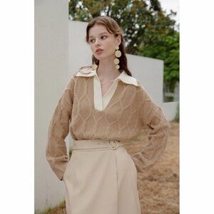 Petite Studio NYC Cashmere Wool Camel
Sweater Elegant Classy S